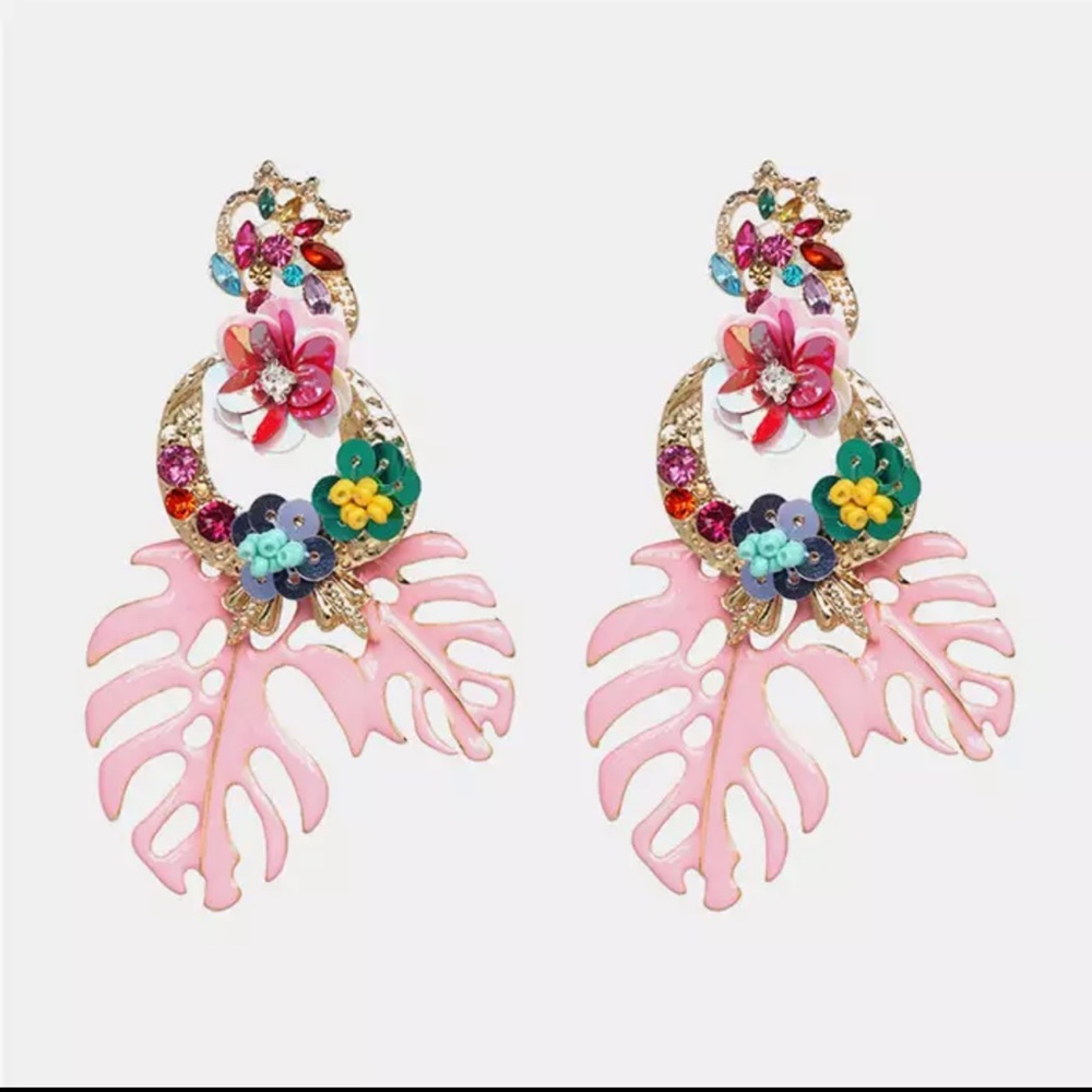 Palm Leaf Statement Earrings ⭐️ - Picture 1 of 2